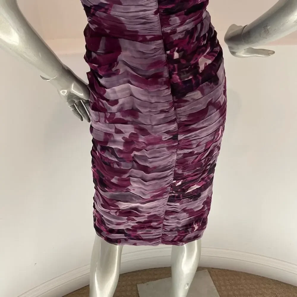 Tadashi Collection Ruched Silk Sheath Dress 8